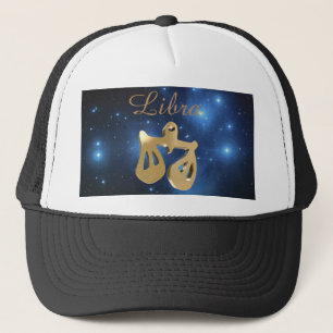 Libra golden sign trucker hat