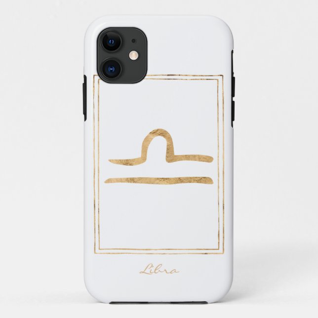 Libra hammered gold stylised astrology zodiac star Case-Mate iPhone case (Back)