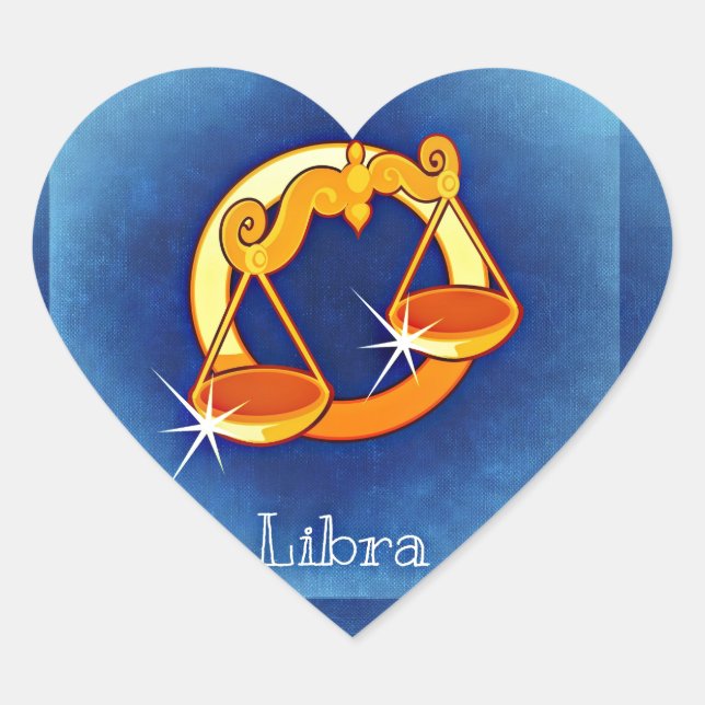 libra horoscope heart sticker (Front)