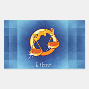libra horoscope rectangular sticker