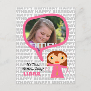 Libra Kids Party Invitation with Photo