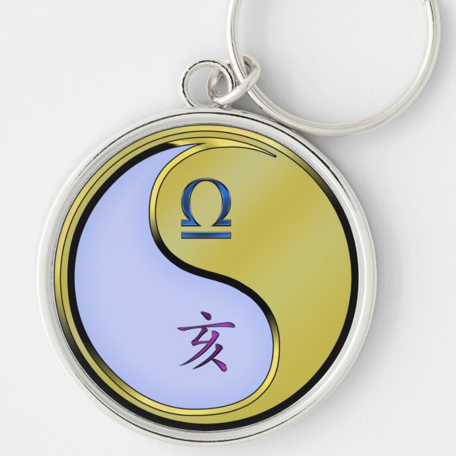 Libra & Metal Boar Key Ring (Front)