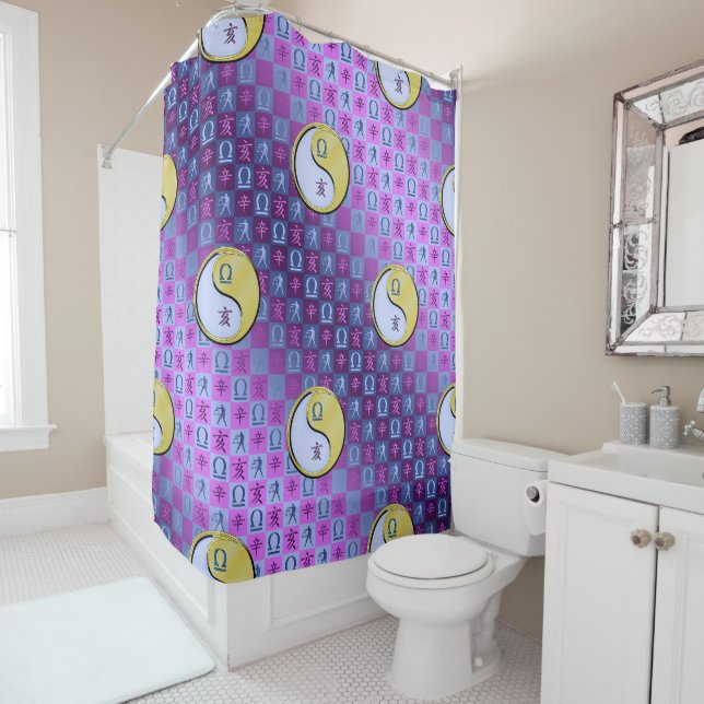 Libra & Metal Boar Shower Curtain (In Situ)