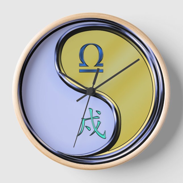 Libra & Metal Dog Clock (Front)