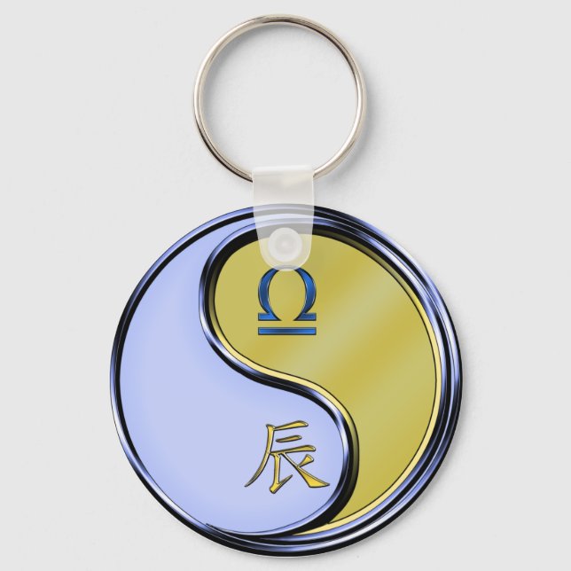 Libra & Metal Dragon Key Ring (Front)