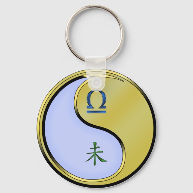 Libra & Metal Goat Key Ring (Front)