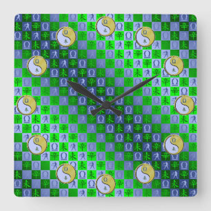 Libra & Metal Goat Square Wall Clock
