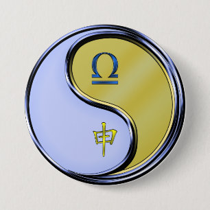 Libra & Metal Monkey 7.5 Cm Round Badge