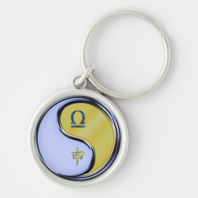 Libra & Metal Monkey Key Ring (Front)