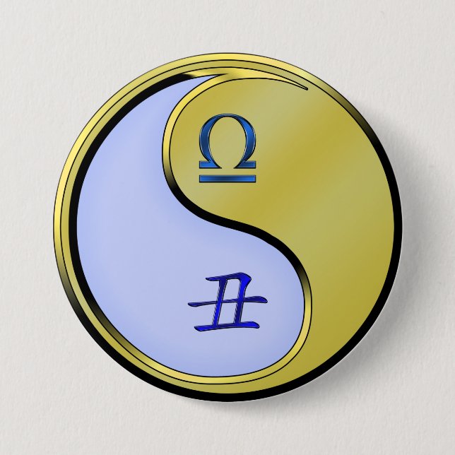 Libra & Metal Ox 7.5 Cm Round Badge (Front)