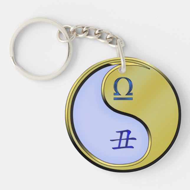 Libra & Metal Ox Key Ring (Front)