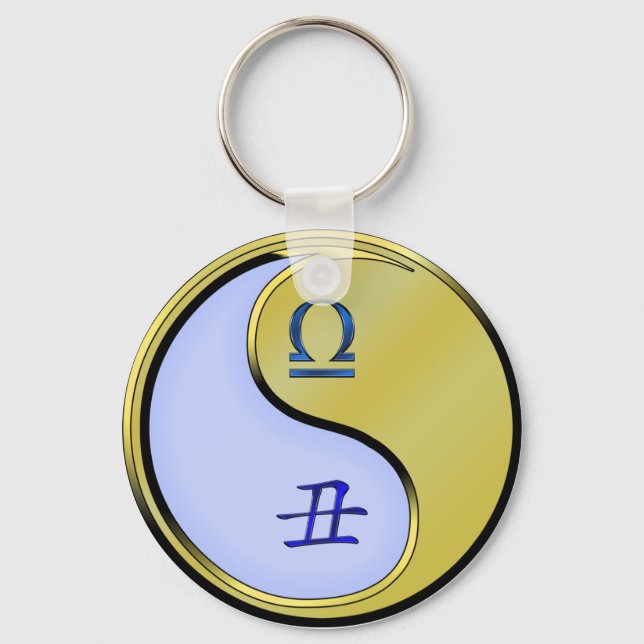 Libra & Metal Ox Key Ring (Front)