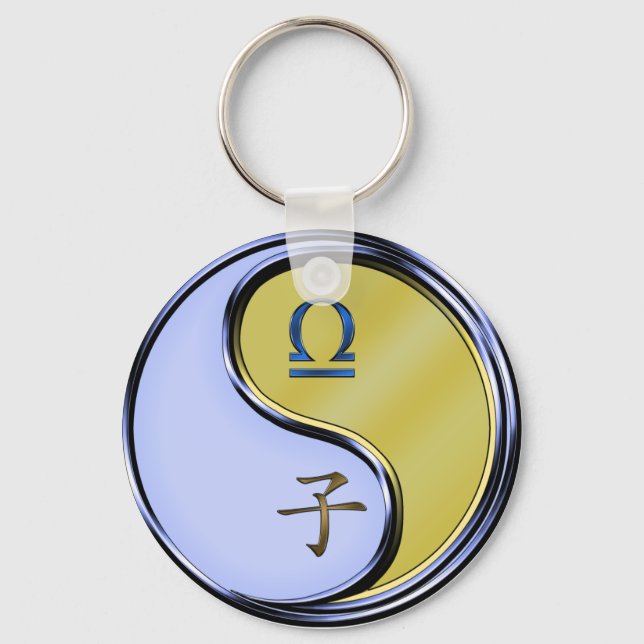 Libra & Metal Rat Key Ring (Front)