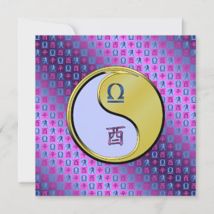 Libra & Metal Rooster Card