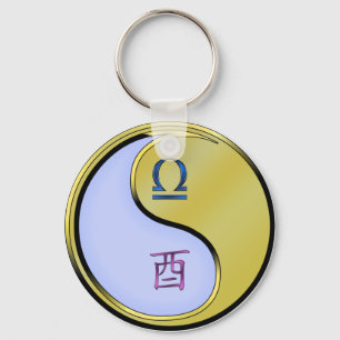 Libra & Metal Rooster Key Ring