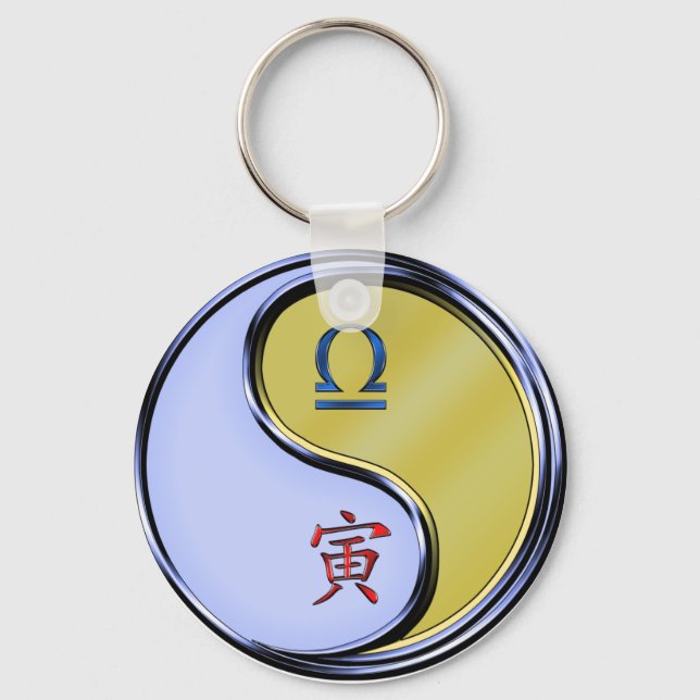 Libra & Metal Tiger Key Ring (Front)