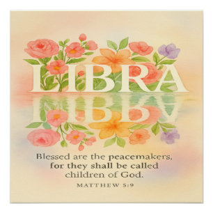 Libra Peacemaker Watercolor Poster