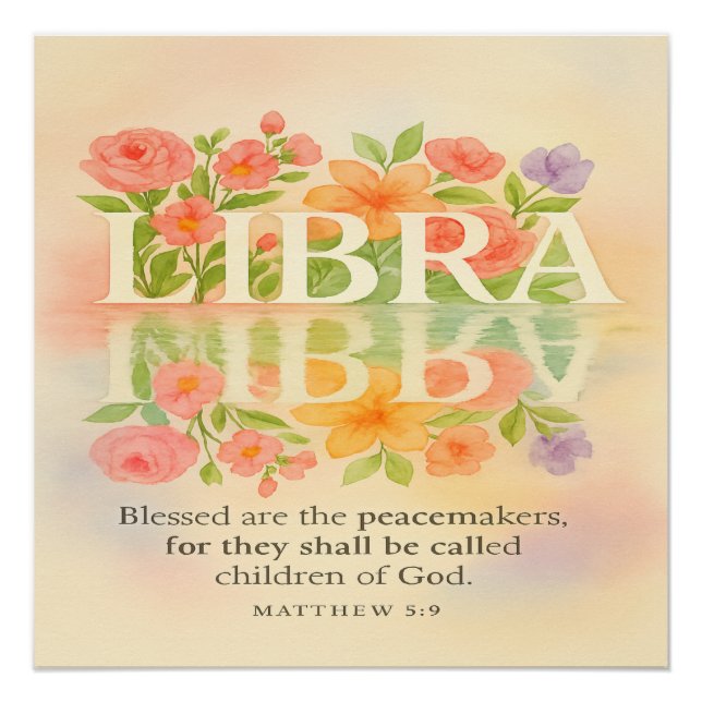 Libra Peacemaker Watercolor Poster (Front)