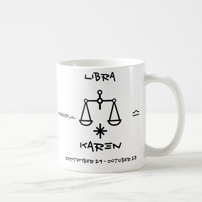 Libra Personalised Coffee Mug (Right)