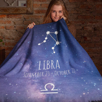 Libra | Personalised Zodiac Constellation Fleece Blanket
