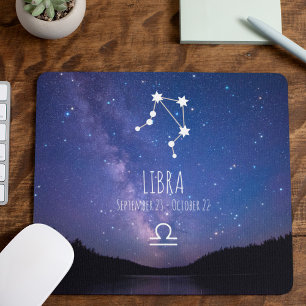Libra Personalised Zodiac Constellation Mouse Pad
