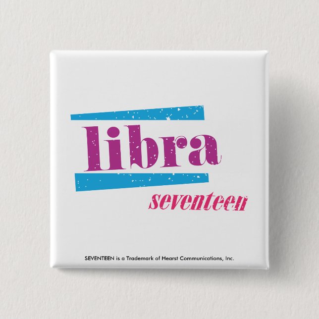 Libra Purple 15 Cm Square Badge (Front)