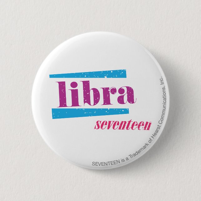 Libra Purple 6 Cm Round Badge (Front)