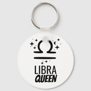 Libra Queen Button Keychain