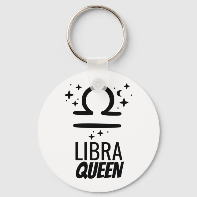 Libra Queen Button Keychain (Front)