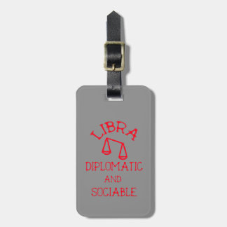 Libra (Red Text) Luggage Tag