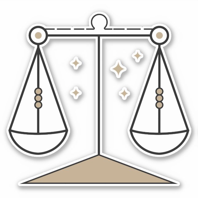 Libra Scales Air Sign black astrological symbol (Front)