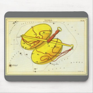 Libra Scales Vintage Constellation Urania's Mirror Mouse Pad