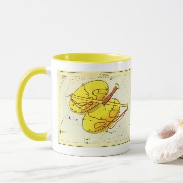 Libra Scales Vintage Constellation Urania's Mirror Mug (With Donut)