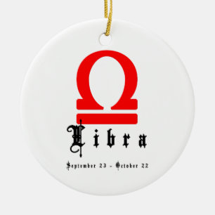 Libra, September 23 - October 22 Ceramic Tree Decoration