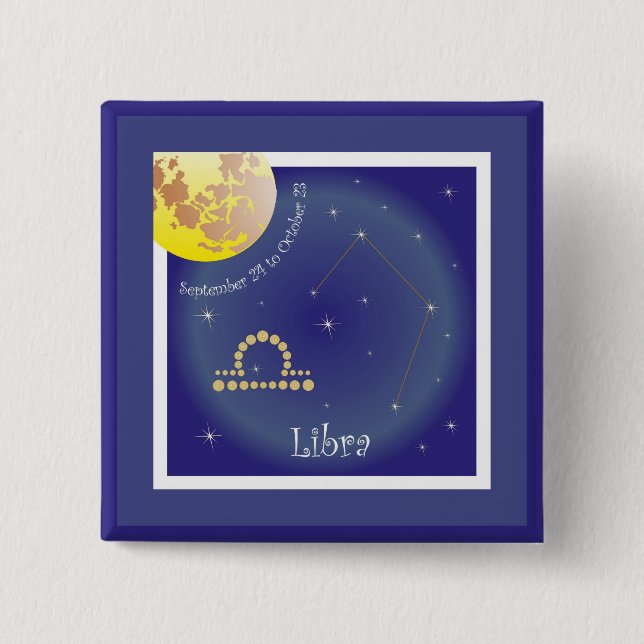Libra September 24 to October 23 Buttons (Front)