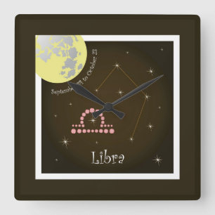 Libra September 24 to October 23 Uhr Square Wall Clock