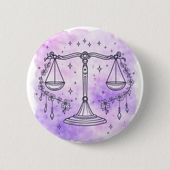 Libra Sign 6 Cm Round Badge (Front)