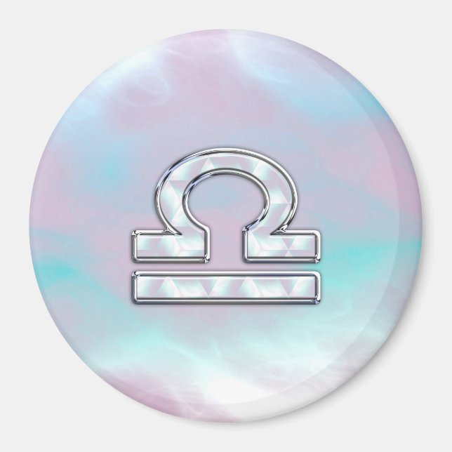 Libra Sign Mother of Pearl Style Magnet (Front)