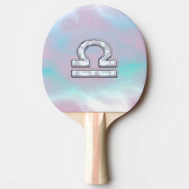 Libra Sign Mother of Pearl Style Ping Pong Paddle (Front)