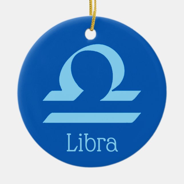 Libra Sun Sign Zodiac Symbol  Ceramic Tree Decoration (Front)