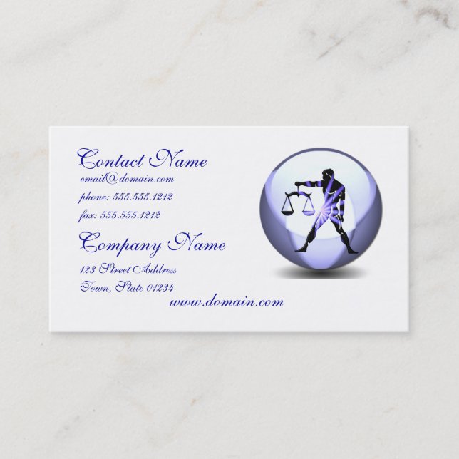 Libra Symbol Business Card  (Front)