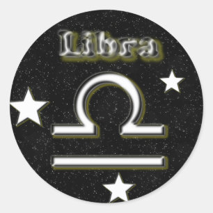 Libra symbol classic round sticker