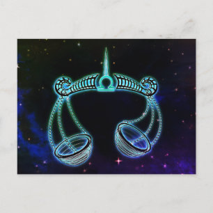 libra the scales zodiac postcard