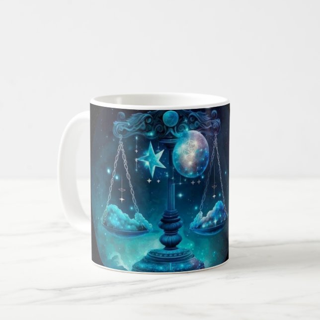 Libra-Themed Nutritional Value Coffee Mug (Front Left)
