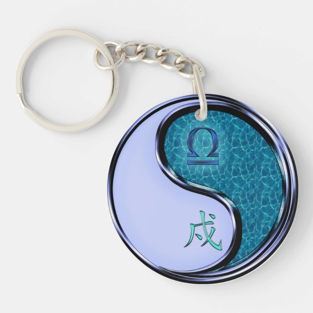 Libra & Water Dog Key Ring (Front)