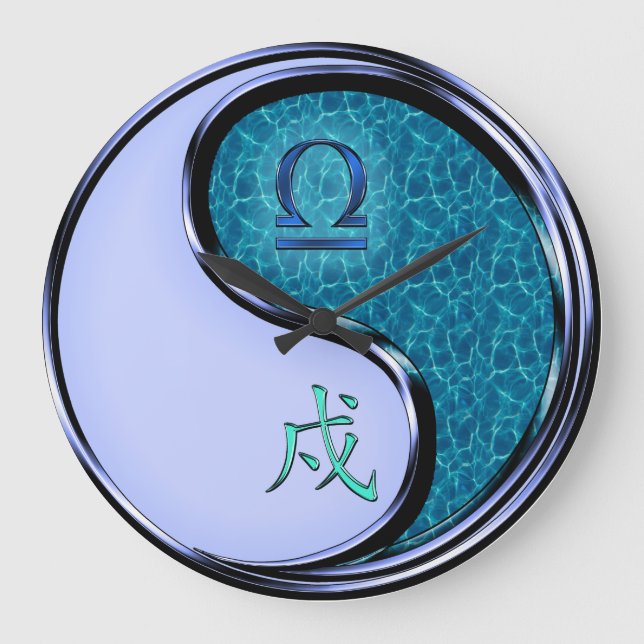 Libra & Water Dog Large Clock (Front)