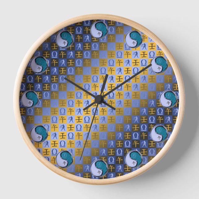 Libra & Water Horse Clock (Front)