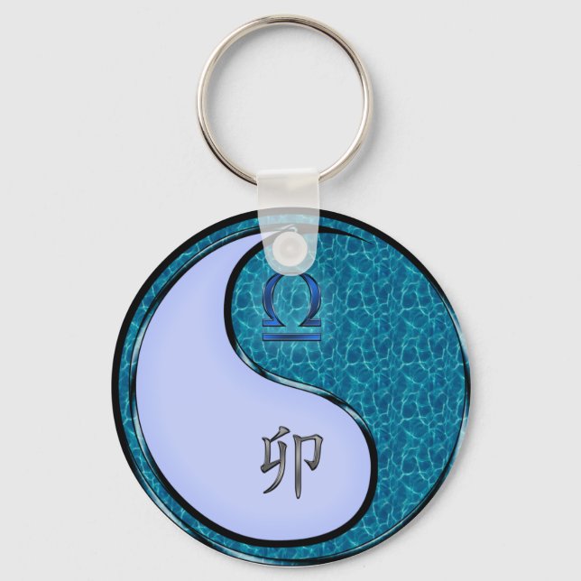 Libra & Water Rabbit Key Ring (Front)