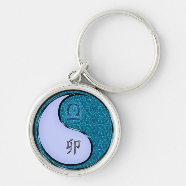 Libra & Water Rabbit Key Ring (Front)