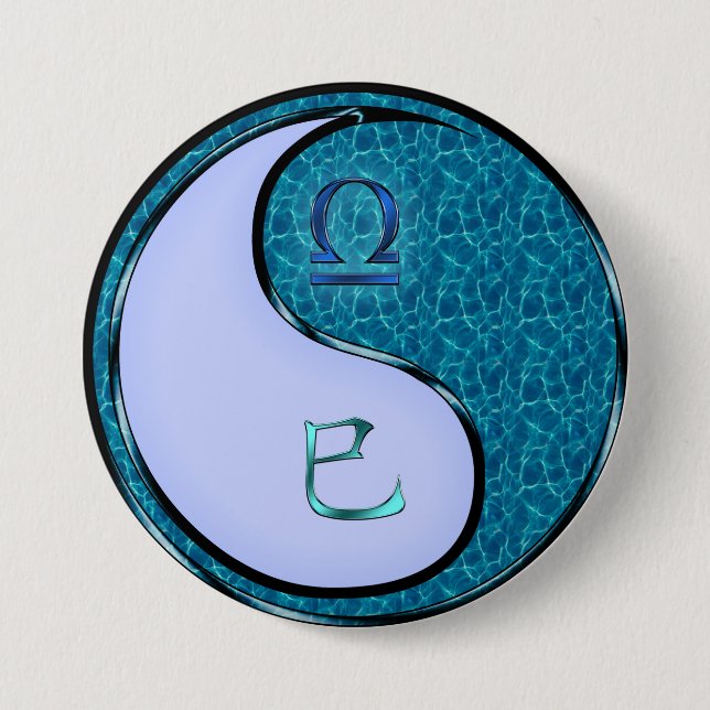 Libra & Water Snake 7.5 Cm Round Badge (Front)